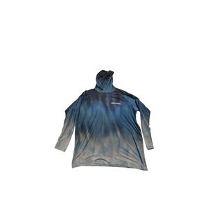 Seatec Mens XL Blue Ombre Tie Dye Long Sleeve Performance Fishing Hoodie USA
